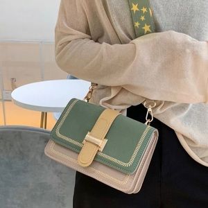 Green color block crossbody bag